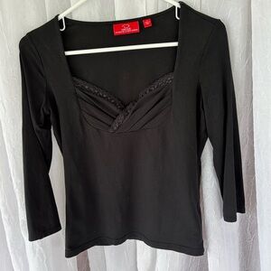 Oscar de la Renta knit shirt, Size S in black